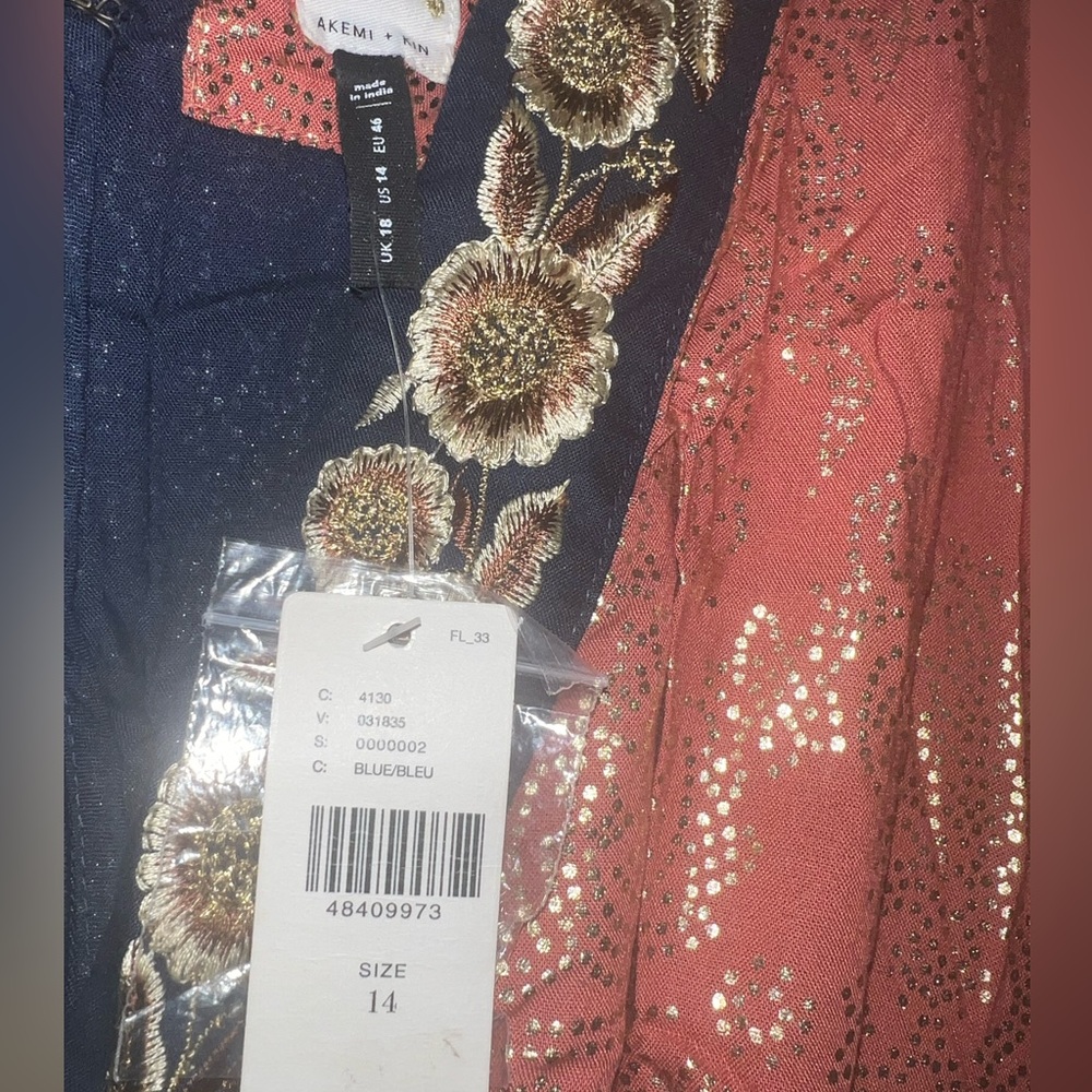 Anthropologie Akemi Coral and Gold Jumpsuit - Picture 4 of 5